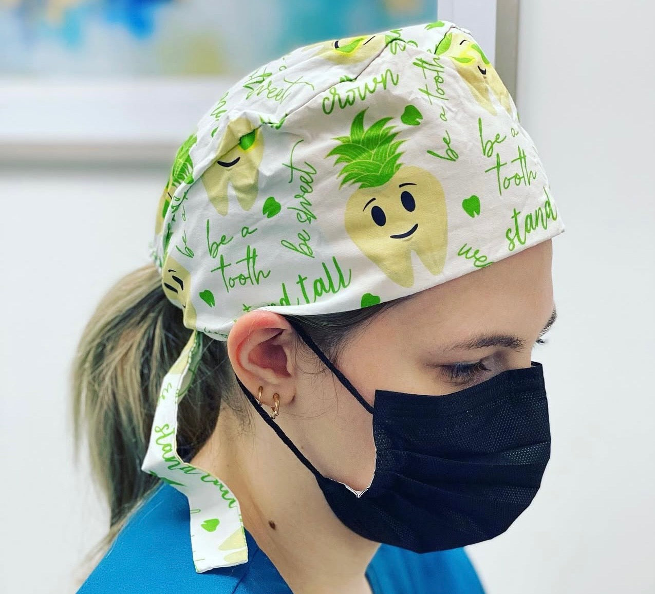 Pineapple Teeth | Scrub Cap